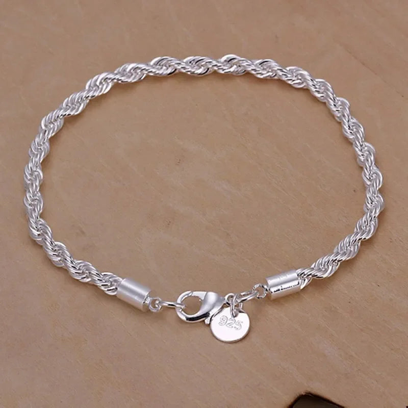 8 Inch 18K Gold Bracelet 5MM Sideways Chain Bracelet For Woman Men Fashion Wedding Engagement 925 Sterling Silver Jewelry Gifts Vera Lux