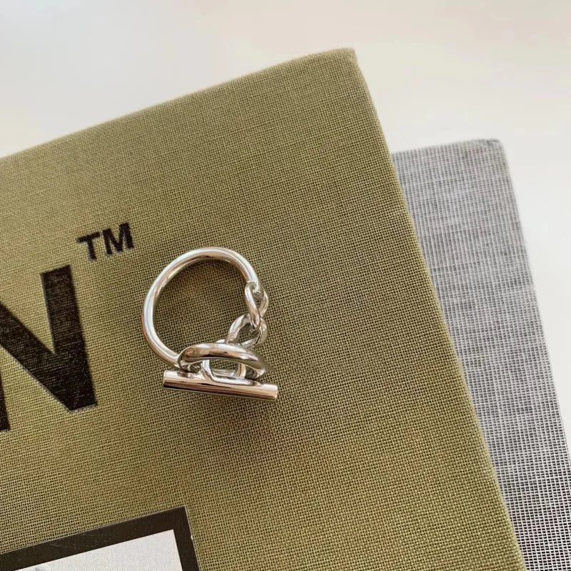 925 Sterling Silver Chain Simple Geometry Adjustable Ring For Women Fashion Wedding Fine Jewelry Wholesale Jewellery Vera Lux