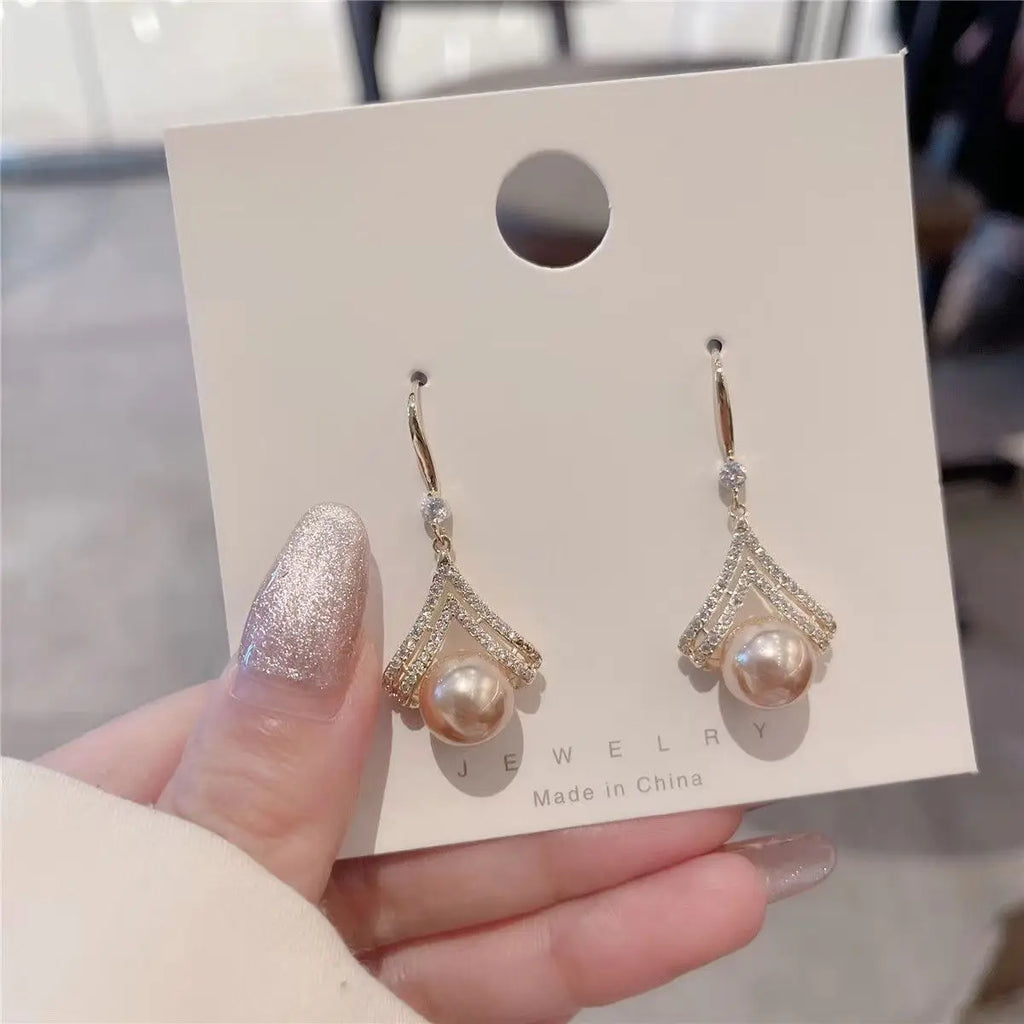 Fashion Luxury Jewelry Pearl Dangle Earrings Women Wedding Party Gifts korean style Earring women Pierced Ears Popular Products Vera Lux