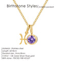 SUNIBI Stainless Steel Birthstone Zodiac Double Pendant Necklace for Woman12 Constellation Birthday Gift DIY Jewelry Wholesale Vera Lux