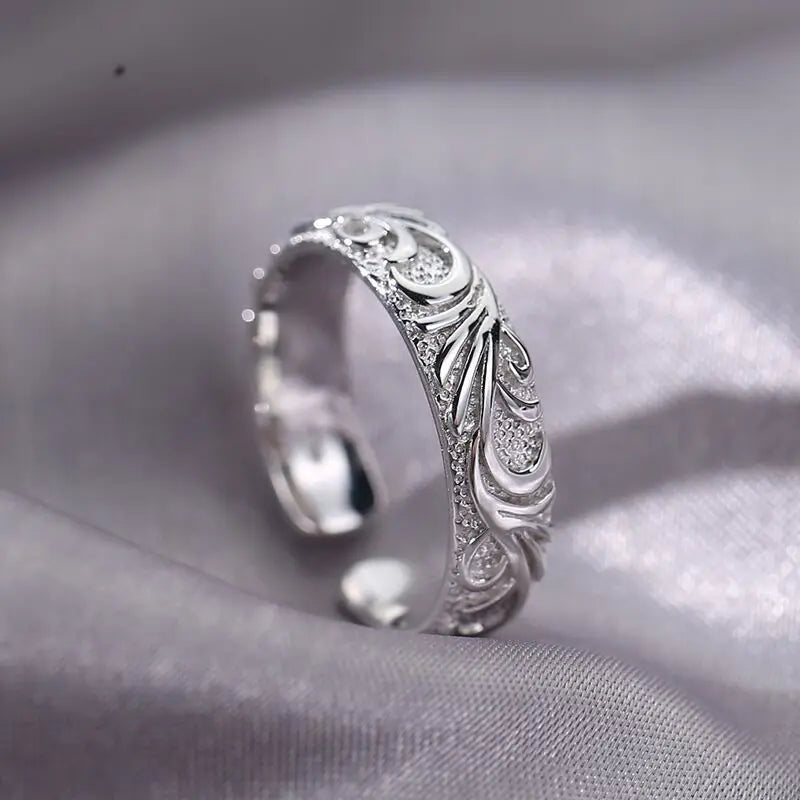New in 925 Sterling Silver Decorative Pattern Rings For Women Luxury Jewelry Accessories Wholesale Vera Lux