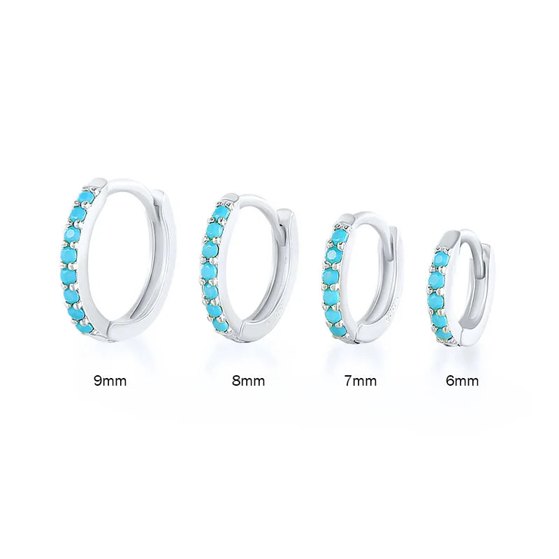 2PCS Stainless Steel Minimal Crystal Zirconia Hoop Earrings Gold Silver Color Small Huggie Cartilage Earring Piercing Jewelry Vera Lux