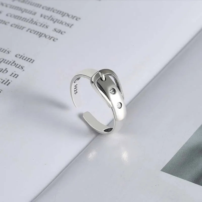 925 Sterling Silver Belt Adjustable Rings Wedding Engagement Jewelry For Women Accessories   Dropshippin Vera Lux