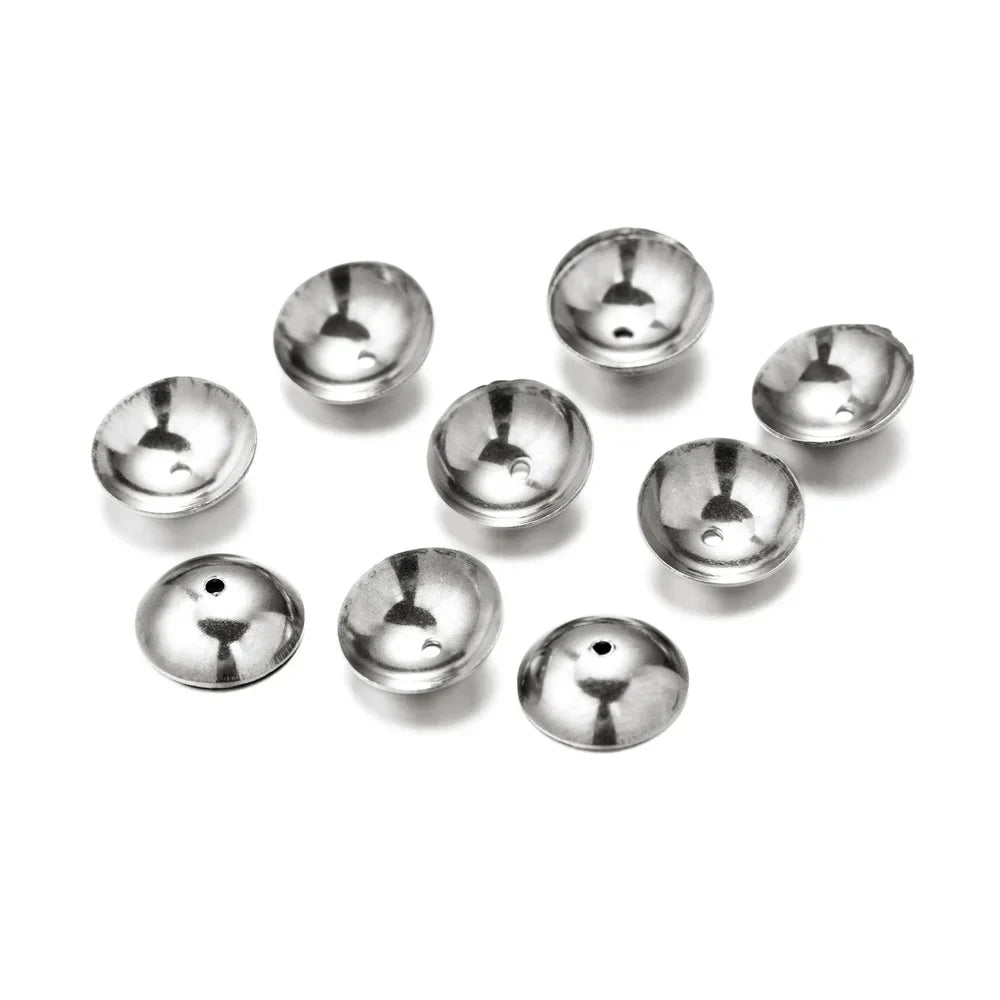 50pcs 3 4 5 6 8mm Stainless Steel Round Bead Caps Spacer Beads End Cap Connectors For DIY Necklace Jewelry Making Accessories Vera Lux