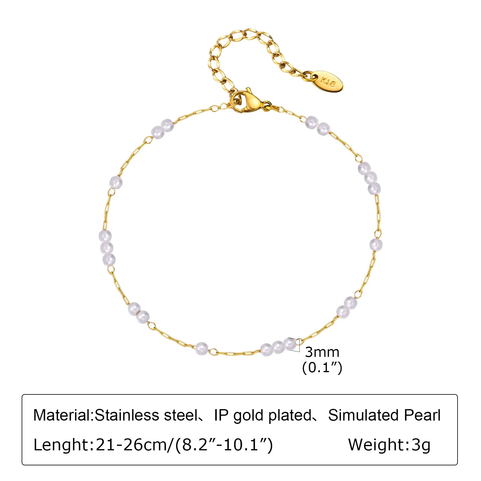 Anklet Bracelet on Legs Stainless Steel ,waterproof Adjustable Beach Beaded Ball Cuban Link Summer Boho Foot Jewelry for Women Vera Lux