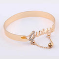 Women's Metal Bracelet Letter Design Chain Tassel Alloy Band Crystal Charm Hot Selling Jewelry Fashion Jewelry Vera Lux