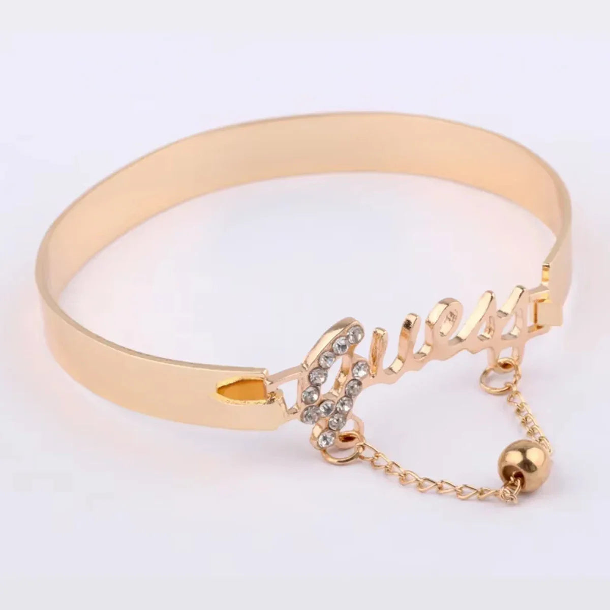 Women's Metal Bracelet Letter Design Chain Tassel Alloy Band Crystal Charm Hot Selling Jewelry Fashion Jewelry Vera Lux