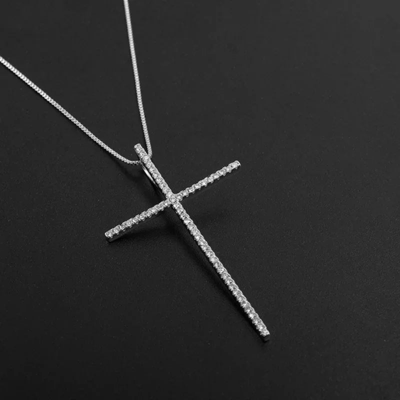 1pcs Slender Cross Pendant Necklace Fashion Trend Hip Hop Punk Style Necklace Religious Elements Prayer Jewelry Vera Lux