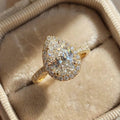 925 Sterling Silver 1CT Simple Sparkling Pear Shape Zircon Ring For Women Engagement Wedding Luxury High Quality Fine Jewelry Vera Lux