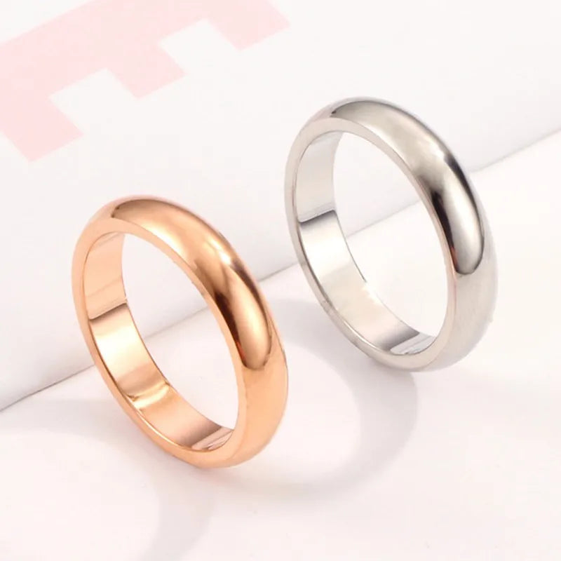 4mm Stainless Steel Plain Comfort Fit Wedding Band Ring for Women Men Size 4-12 Vera Lux