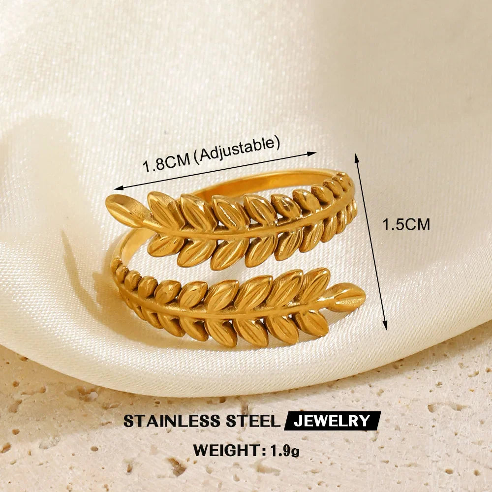 1Pc Stainless Steel Gold Color Rings For Women Waterproof Geometric Open Finger Ring Girls Fashion Daily Jewelry Accessories Vera Lux