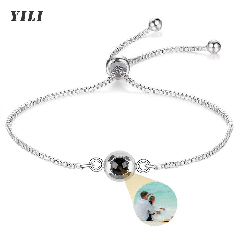 Custom Photo Bracelet Personalized Projection Bracelets with Picture Inside 100 Languages I Love You Stainless Steel Bracelet Vera Lux