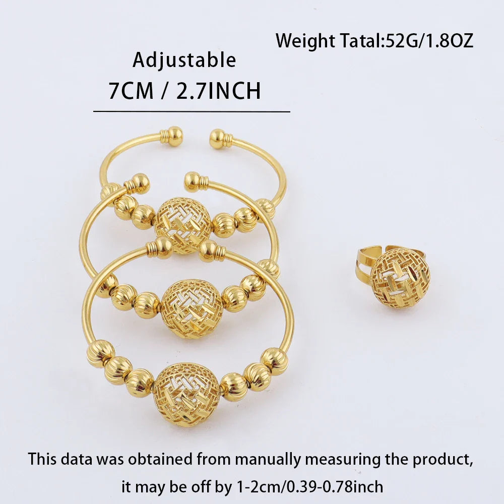 New Gold Plated 2026 Stainless Steel Chain Bracelet and Ring ethiopian hawaiian jewelry bangles for women free shipping Gift Vera Lux