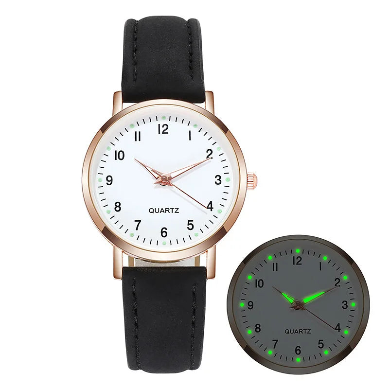 Fashion Watch For Women Leather Quartz Watches Ladies Luxury Back Light Wristwatch Clock relogio feminino Vera Lux