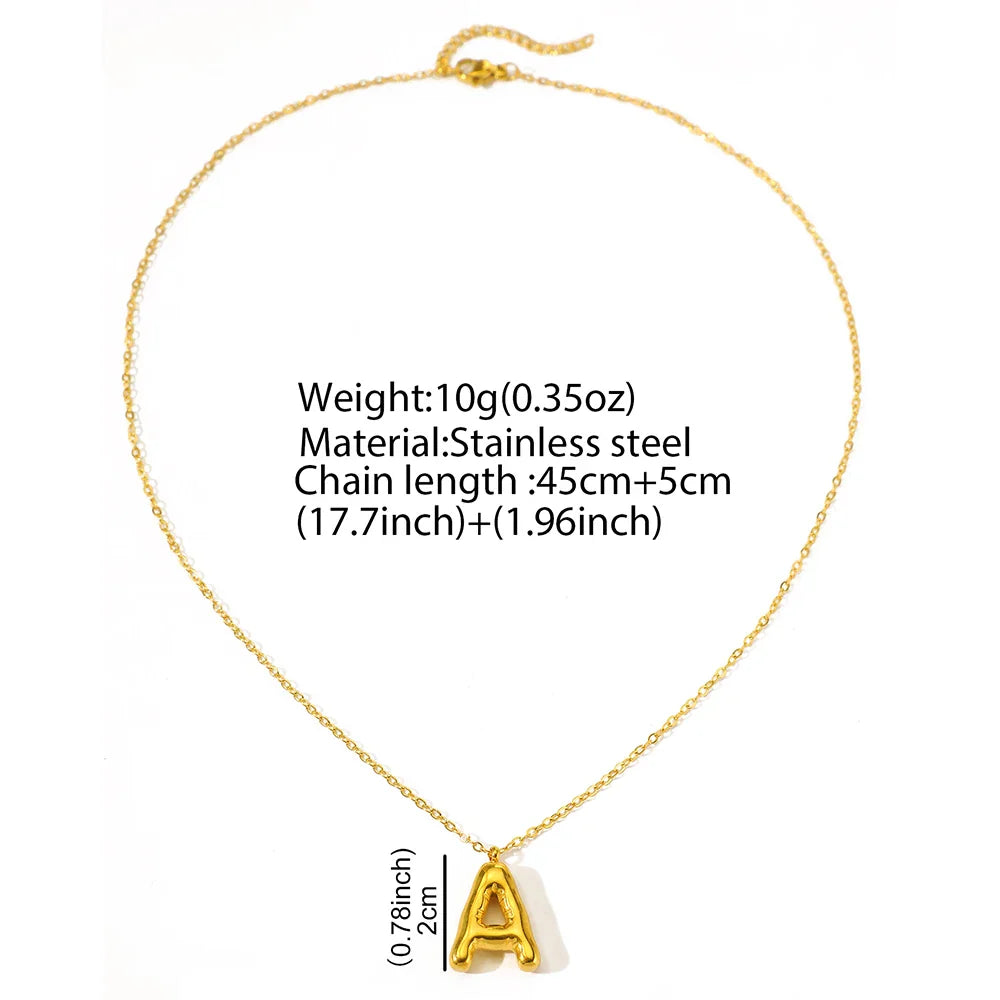 Stainless Steel Necklace New Premium birthday present 26 Letter Hollow Pendant Simple Fine Necklace For Women Jewelry Party Gift Vera Lux