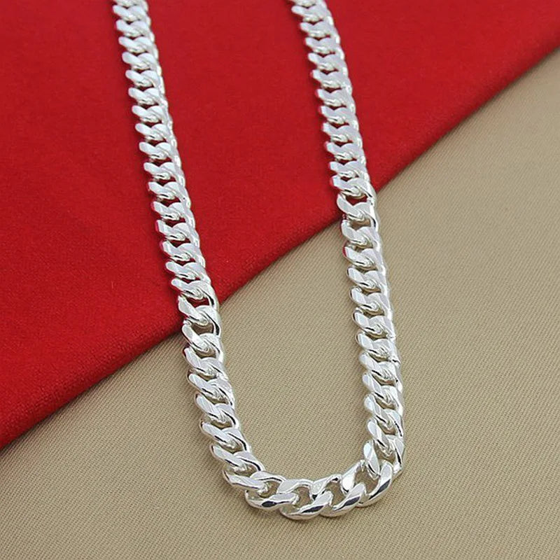 Aravant 925 Silver 10MM Necklace Bracelets Chain Set For Men Women Fashion Jewelry Vera Lux