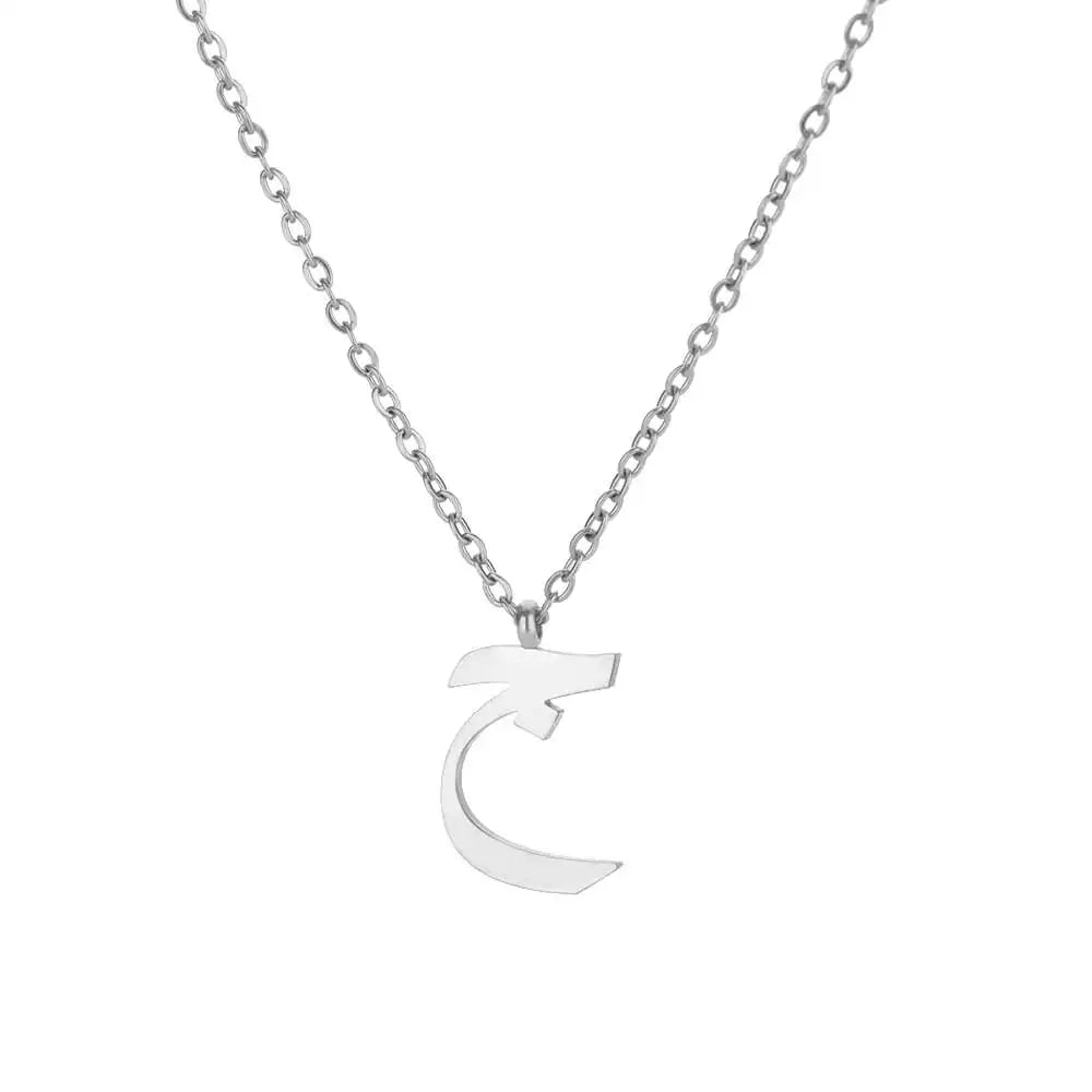 Arabic Letter Name Pendant Necklace For Women Stainless Steel Inital Chain Choker Collar Necklace 2024 Wedding Jewelry bijoux Vera Lux