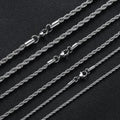 2-6MM Stainless Steel Necklace For Women Men Never Fade Waterproof Twisted Rope Chain Fashion Jewelry 16-30 inches Vera Lux