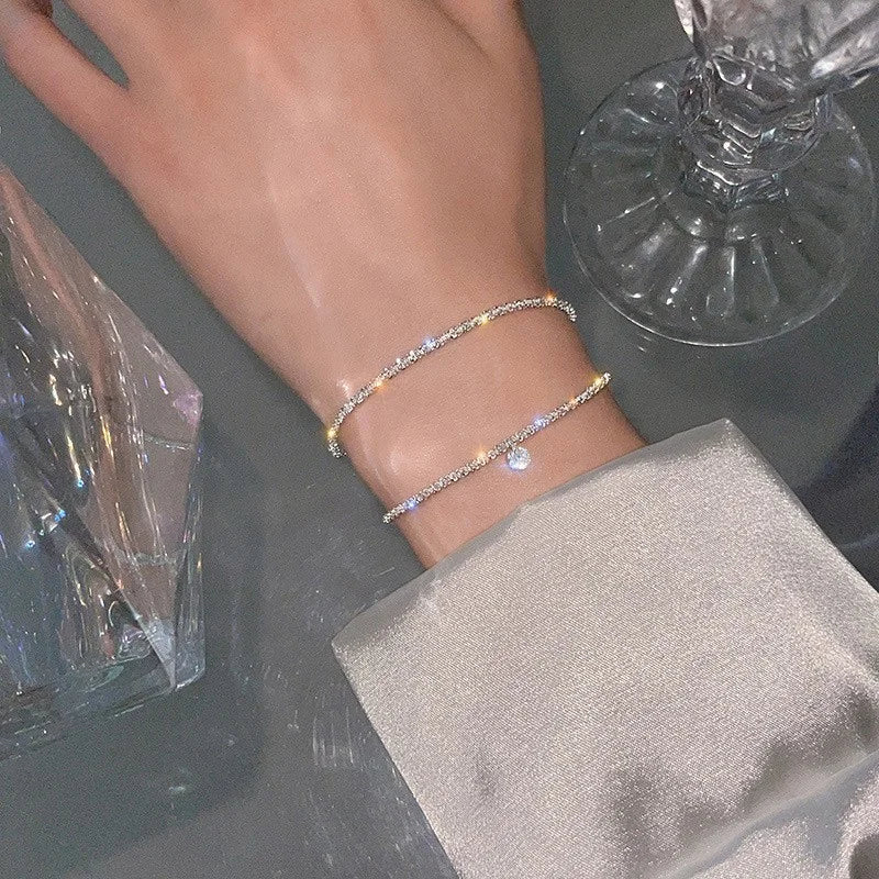 6 Pcs Fashion Gold Color Sparkling Adjustable Bracelets Set for Women Elegant Fine Bracelet New Wedding Party Jewelry Gifts Vera Lux