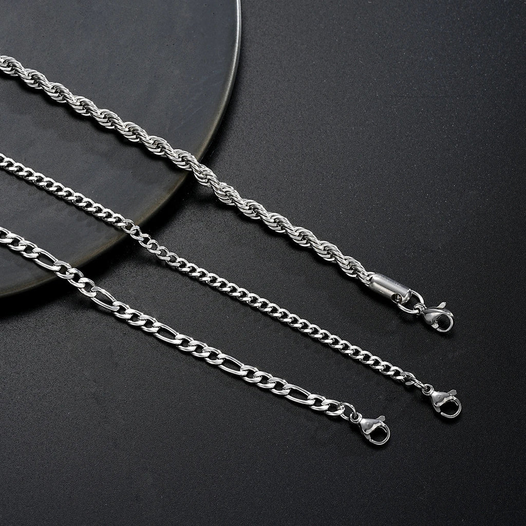 3pcs/set Stainless Steel Punk Cuban Chain Bracelet for Men Minimalist Silver Color Hip Hop Bracelet Party Fashion Jewelry Gifts Vera Lux