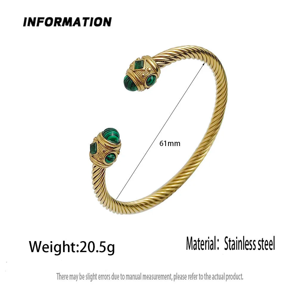 Original steel wire twist sapphire stainless steel women's bracelet, waterproof and rust-free, couple bracelet Vera Lux