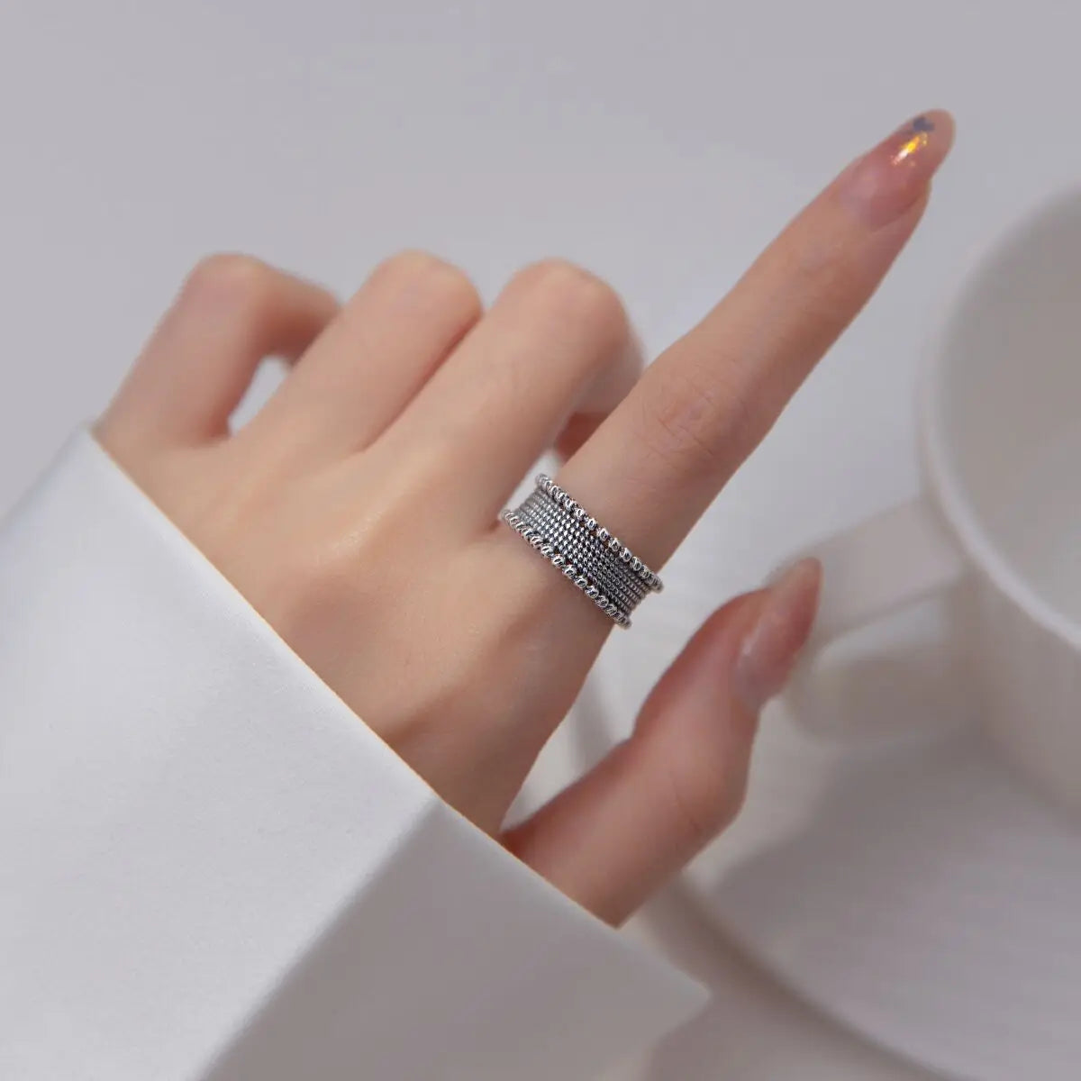 925 Sterling Silver Personality Bead Rings For Women Engagement Wedding Luxury Jewelry Vera Lux