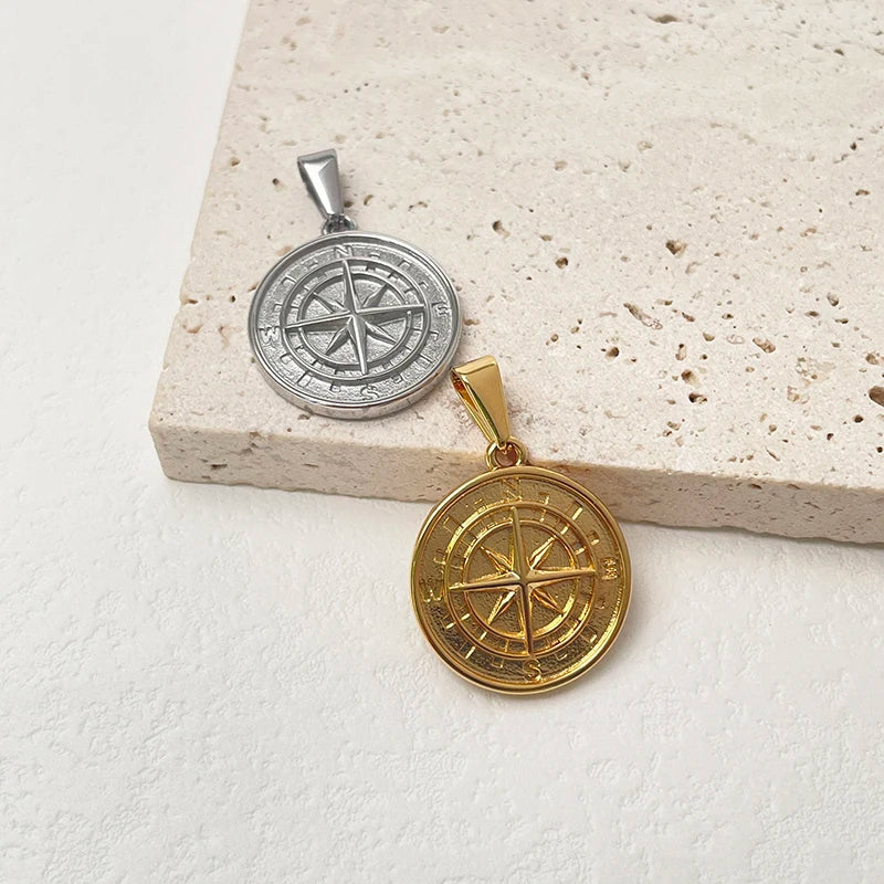 Compass Pendant Necklace Jewelry Hot Sale Vintage 18K Gold Plated Charms For Men Women Vera Lux