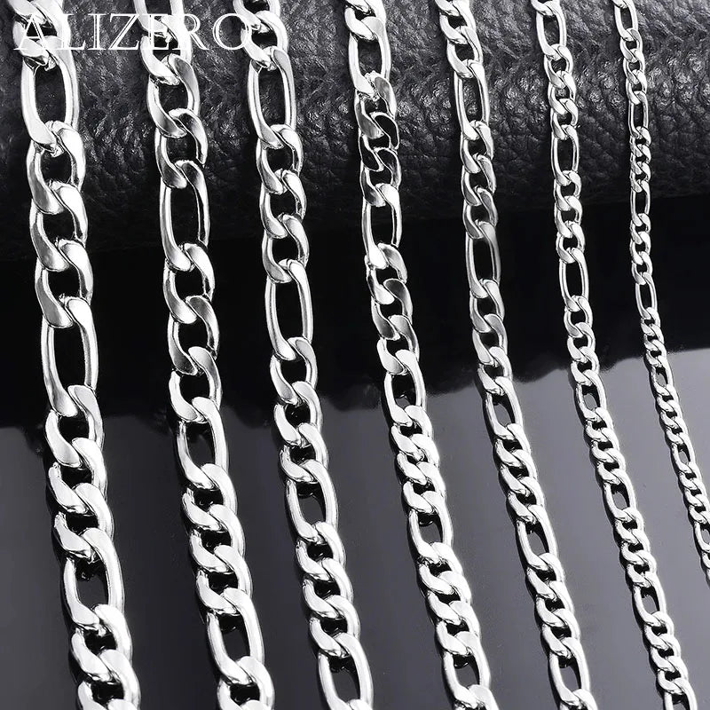 Wholesale 925 Sterling Silver Necklace 2-12mm Width 40-75cm Long Chain Lobster Clasp Men and Women Engagement Jewelry Vera Lux