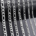 Wholesale 925 Sterling Silver Necklace 2-12mm Width 40-75cm Long Chain Lobster Clasp Men and Women Engagement Jewelry Vera Lux