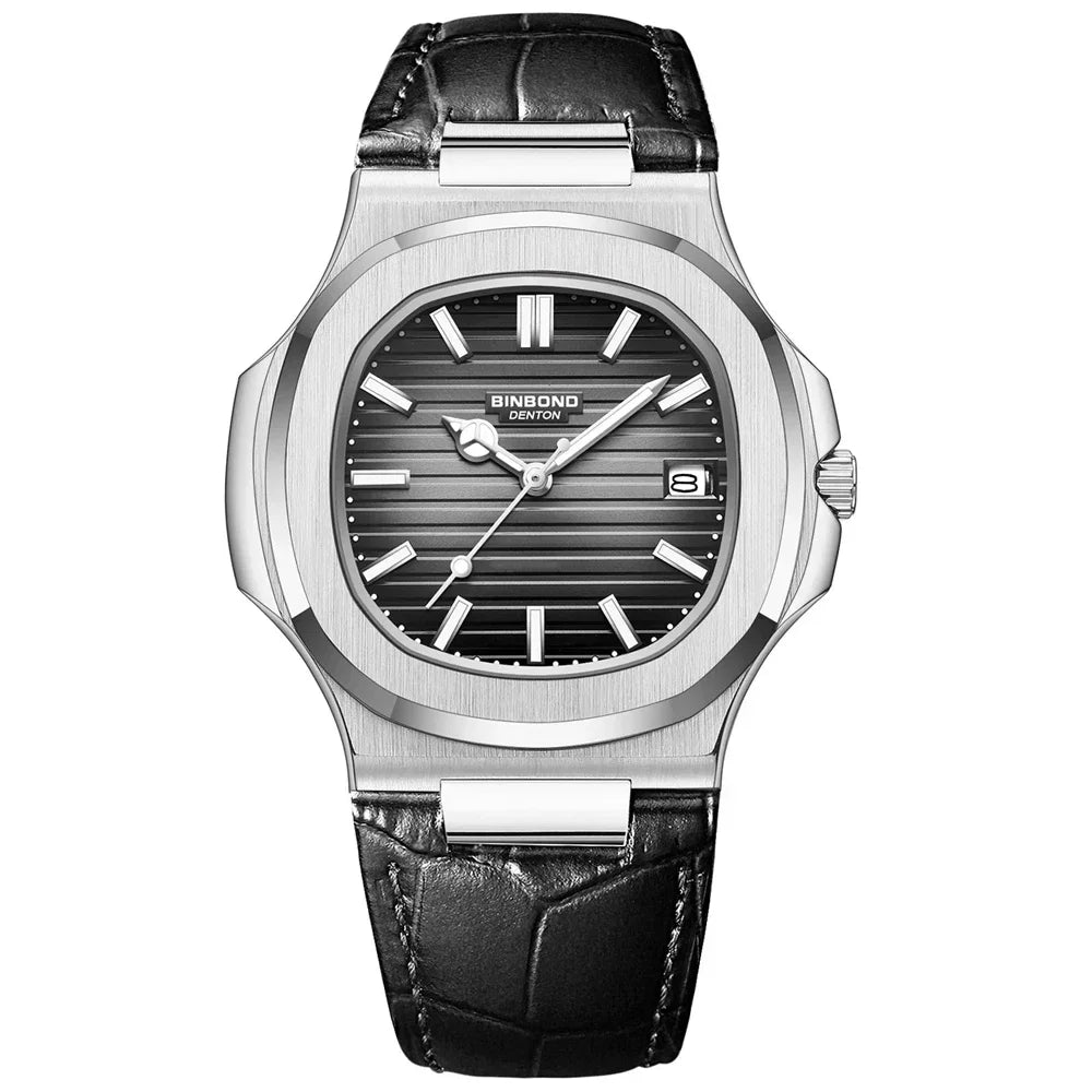 New Casual Business Fashion Quartz Wristwatches Rose Gold Clock Men Luxury Watch Automatic Watches Mens Black Relogio Masculino Vera Lux