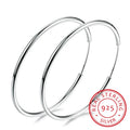 Women 100% 925 sterling silver Hoop Earring Round Circle Loop Gifts Box Packing Simple Silver Hoop Earrings Piercing Vera Lux