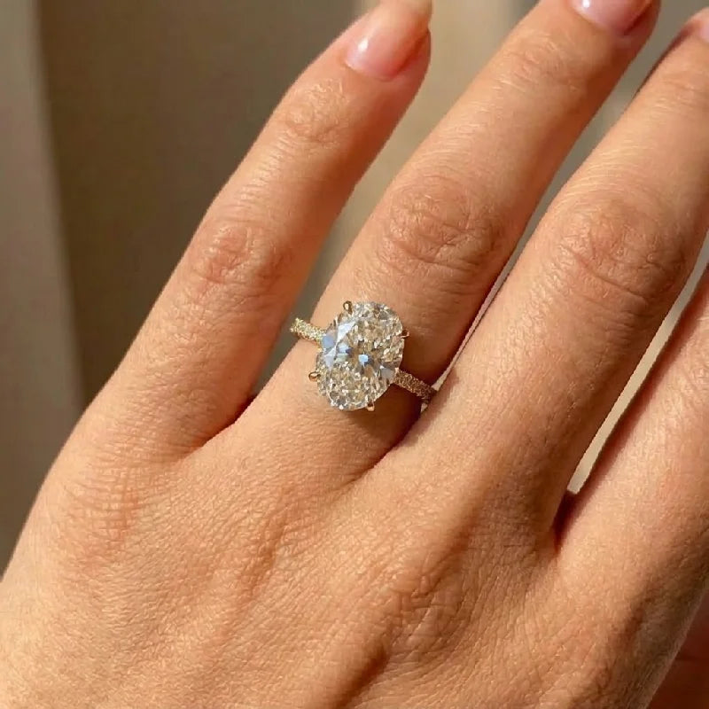 925 Sterling Silve Zircon Gorgeous Shiny Oval Stone Rings for Women Gift Engagement Wedding Luxury High Quality Fine Jewelry Vera Lux