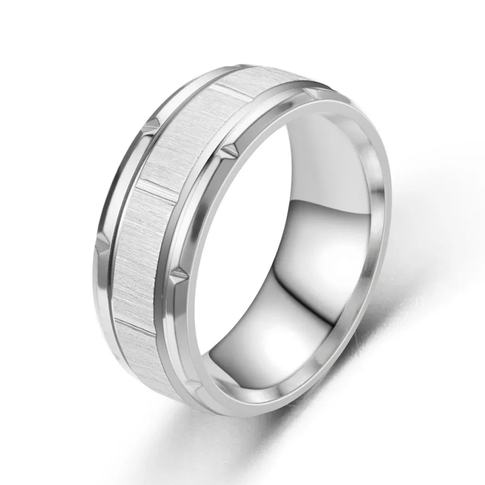 6 Colors Classic 8mm Tungsten Mens Ring Surface Brushed Stainless Steel Ring for Women Wedding Band Couples Jewelry Accessories Vera Lux
