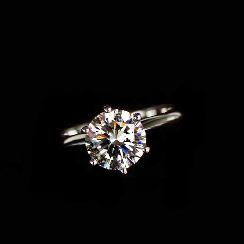 925 Sterling Silve Real Moissanite Ring Grace Banquet Shiny Jewelry Engagement Gift Vera Lux