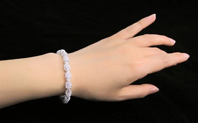 925 Silver Flower Beads Charm Bracelets For Women Hollow Ball Silver Bracelet Adjustable Wedding Party Jewelry Gifts Vera Lux