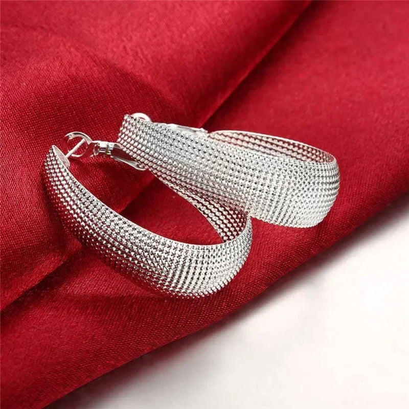 New 925 Sterling Silver Hoop Earrings For Women Wedding Gift Fine Europe Jewelry Christmas Gift Engagement Party Vera Lux