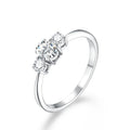 MINTYBOX D Color Oval Cut Three Stone Moissanite Rings Solid 925 Sliver 18K Plated Jewelry for Women Engagement Ring Wedding Vera Lux