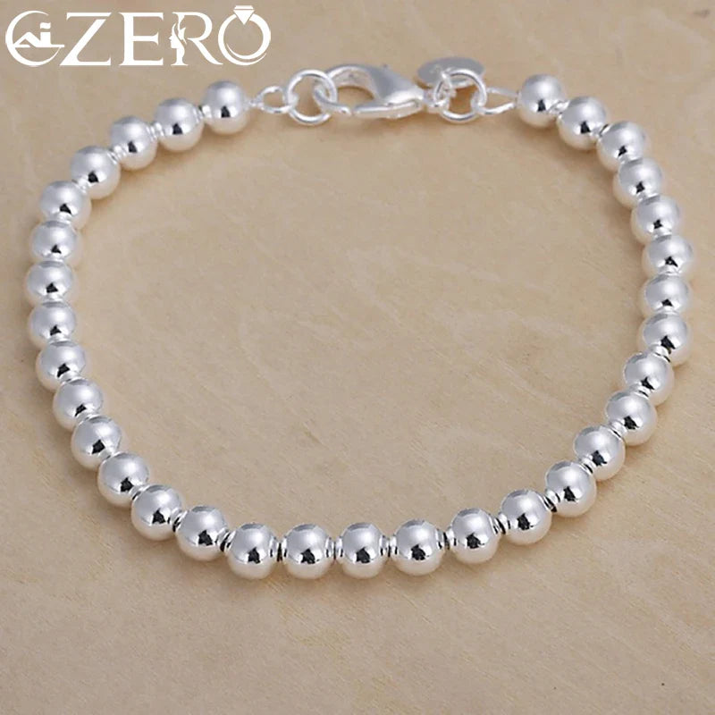 925 Sterling silver Bracelets fashion Jewelry charm women Chain lady wedding 6MM beads factory price Vera Lux