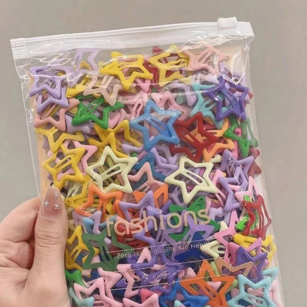 5/30/50/70Pcs/set Mixed load Y2K BB Solid Star Hairclips Colorful Sweet Star Barrettes ersatile Metal Snap Clip Accessories Vera Lux