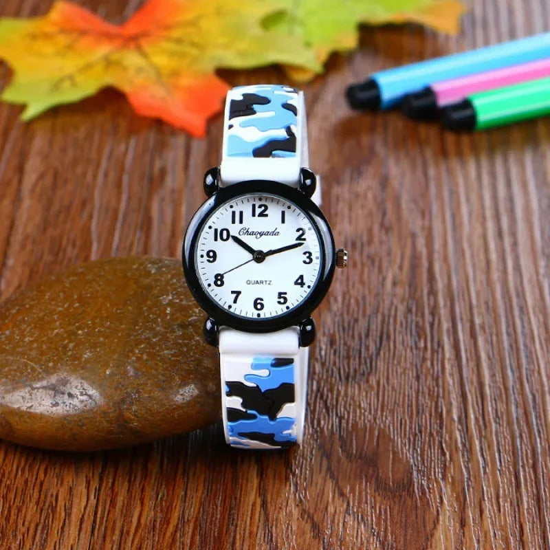 Brand Camo strap children's watch Cartoon Quartz Watches Student Boy Girl Sports Army Fan Cool Wristwatch Dropshipping Vera Lux