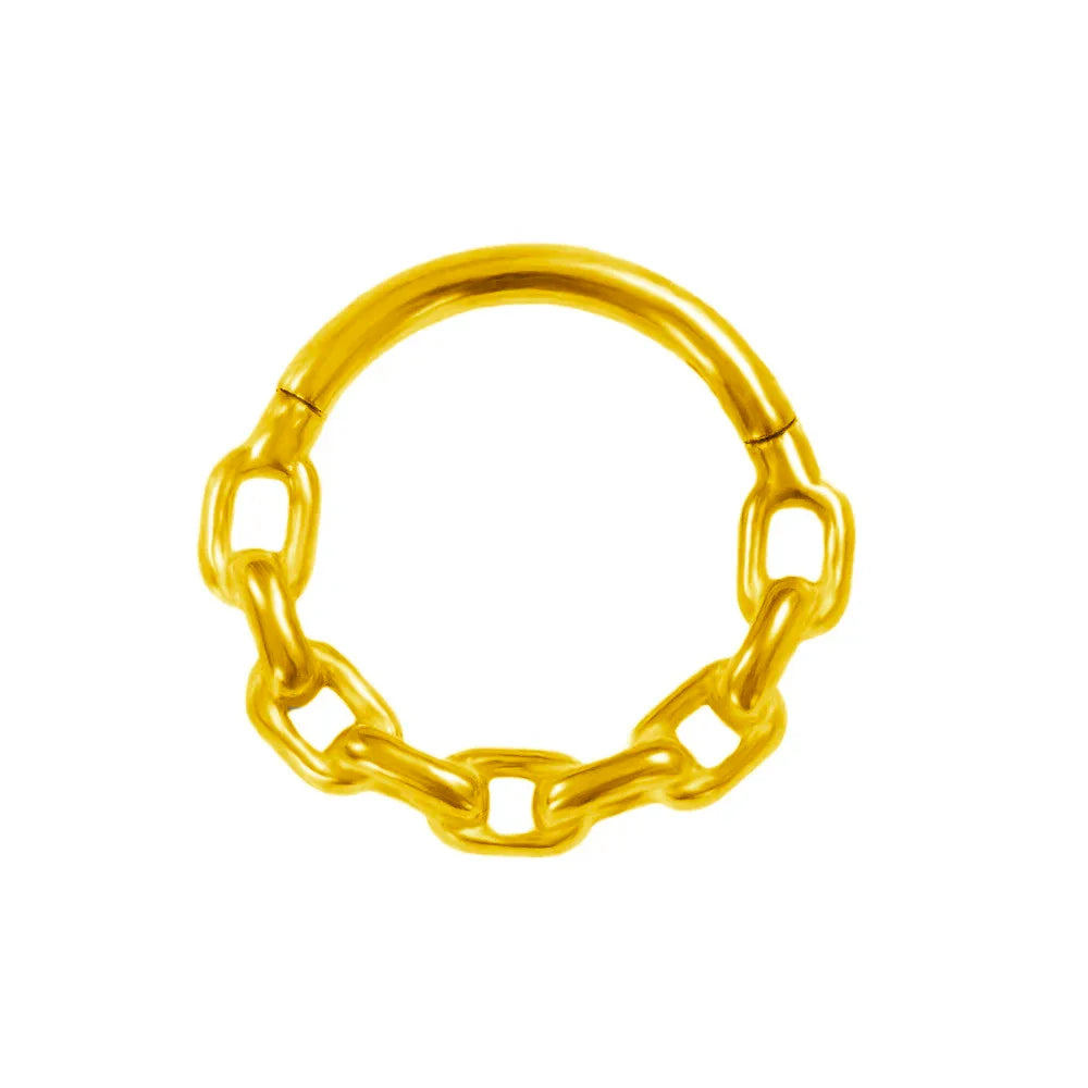 16G Vine Septum Nose Ring Piercing Hinged Clicker 316L Stainless Steel Daith Clicker Helix Cartilage Earring Chain BodyJewelry Vera Lux