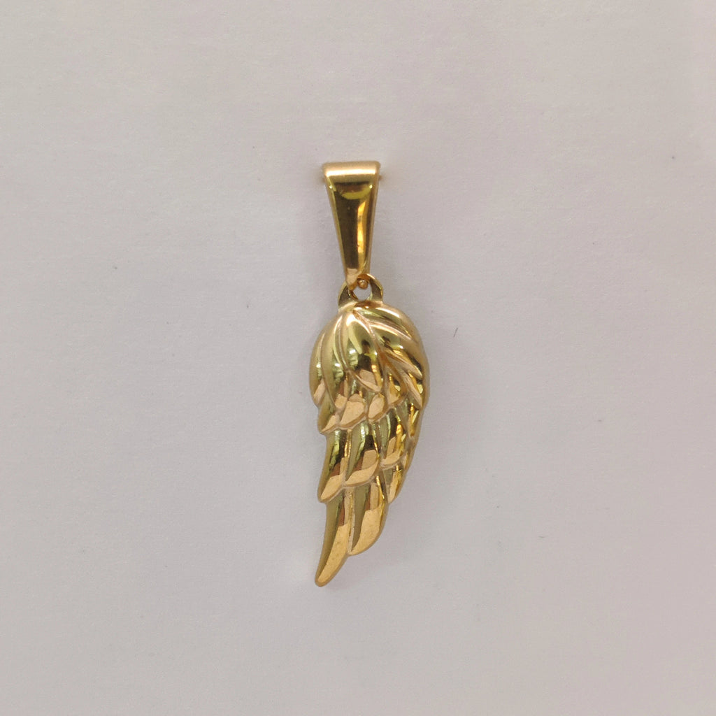 18K Gold Plated Angel Wing Pendant Necklace - Vintage Feather Design for Men, Stainless Steel Chain Jewelry Gift Vera Lux