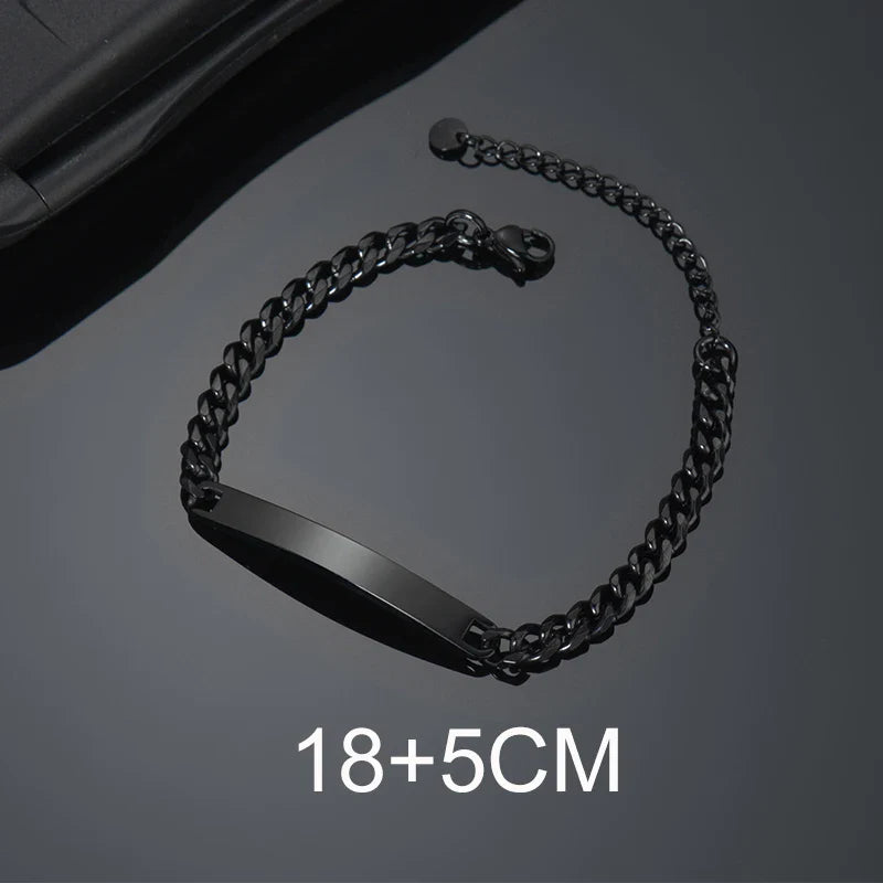 Bluelory Personalized Bracelet For Men  Women Stainless Steel Multi Styles Blank Nameplate Heart Bracelet  Party Jewelry Gift Vera Lux