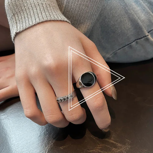 925 Sterling Silver plated Ring for Women Girl Gift Blace Stone Crystal Glaze Retro Punk Open Jewelry Dropship Wholesale Vera Lux