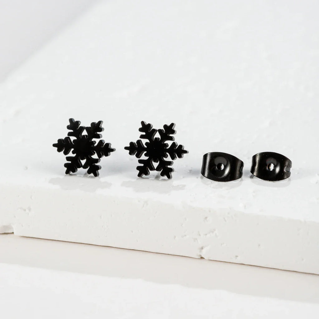 High Quality Stainless Steel Stud Earrings Girl Snowflake Elk Deer Silver Color Tragus Piercing Women'S Earrings Christmas Gifts Vera Lux
