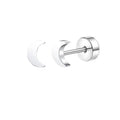 2PCS/Set Stainless Steel Heart Moon Earbone Stud Screw Ball Stud Earrings for Women Fashion Ear Tragus Cartilage Body Piercing Vera Lux