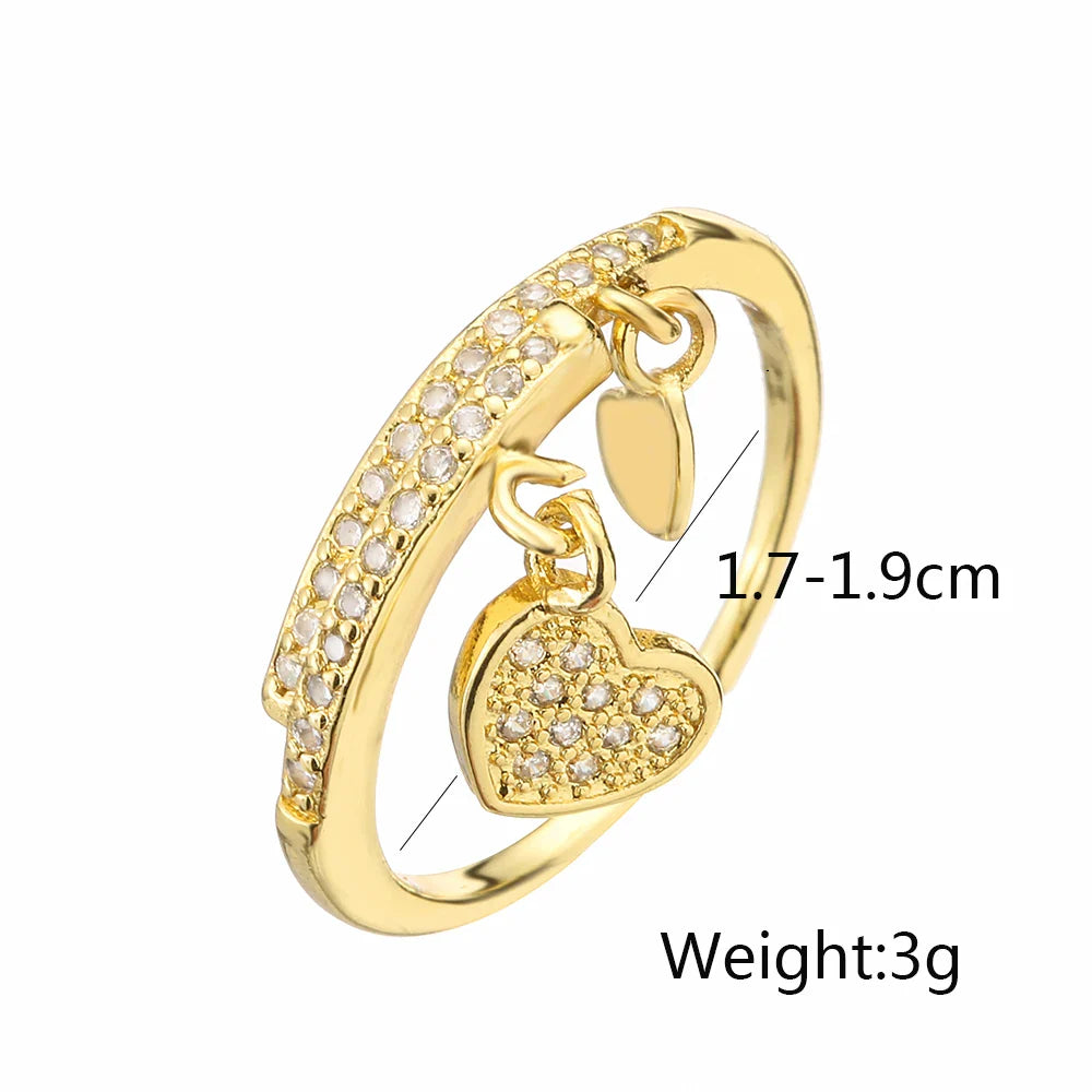 NEWBUY Unique Design Heart Lock Love Open Rings For Women Girl Gold Color High Quality Engagement Jewelry Femme Bijoux Vera Lux