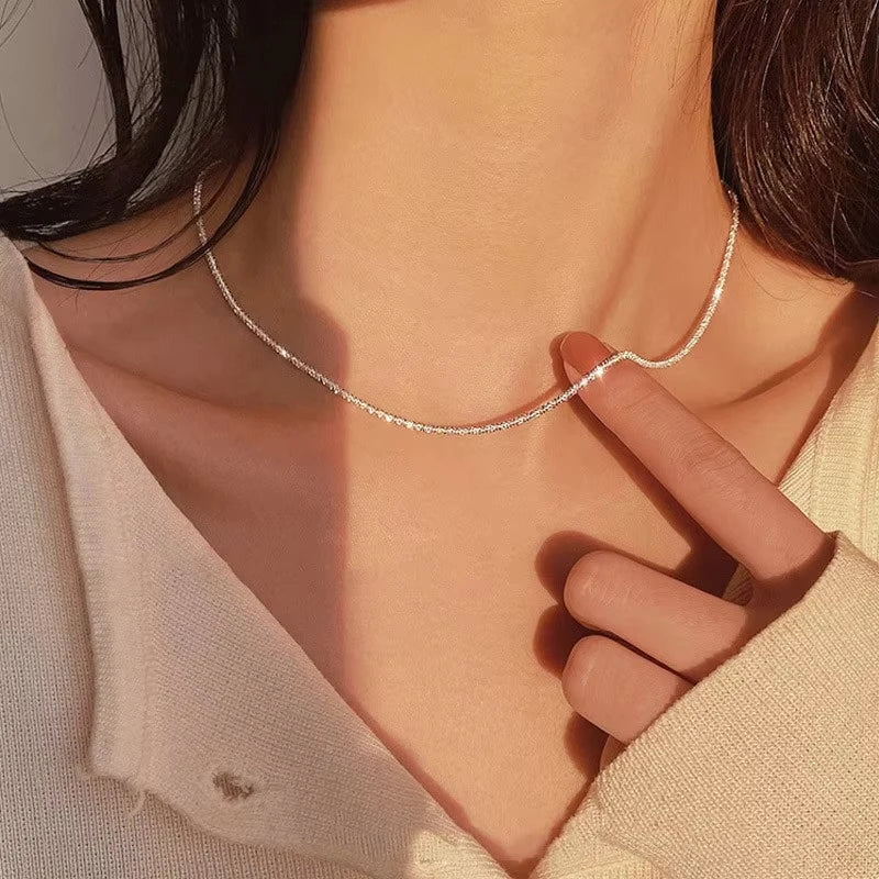 New Shiny Butterfly Necklace Ladies Exquisite Double Layer Clavicle Chain Necklace Jewelry for Ladies Gift Vera Lux