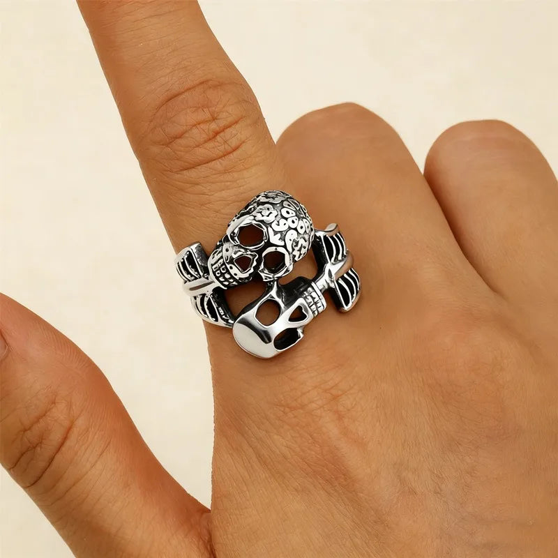 Personalized Gothic Skull Pirate Ring for Women, Halloween Dark Horror Fashion Party Opening Ring, Trendy Jewelry Accessories Vera Lux