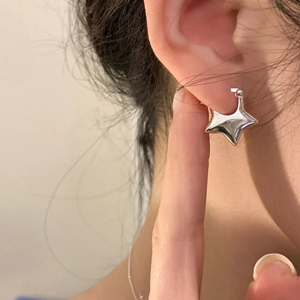 925 Sterling Silver Vintage Simple Star Earrings For Women Trendy Earring Jewelry Prevent Allergy Party Accessories Gift Vera Lux